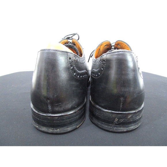 Barneys New York Handmade in England Black Leather Wingtip Oxford Shoes Men 11 D main image 6